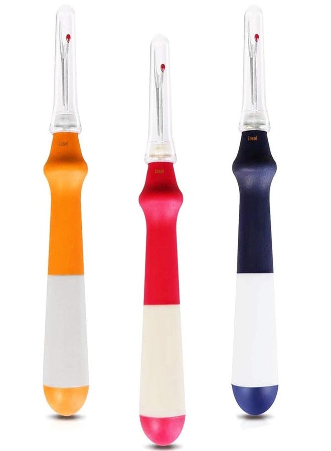 Jasol 2 Pieces Seam Ripper Ergonomic Grip, Colorful Large Thread Remover for Sewing Crafting Removing Embroidery Hems and Seams, Multicolor - Image 1